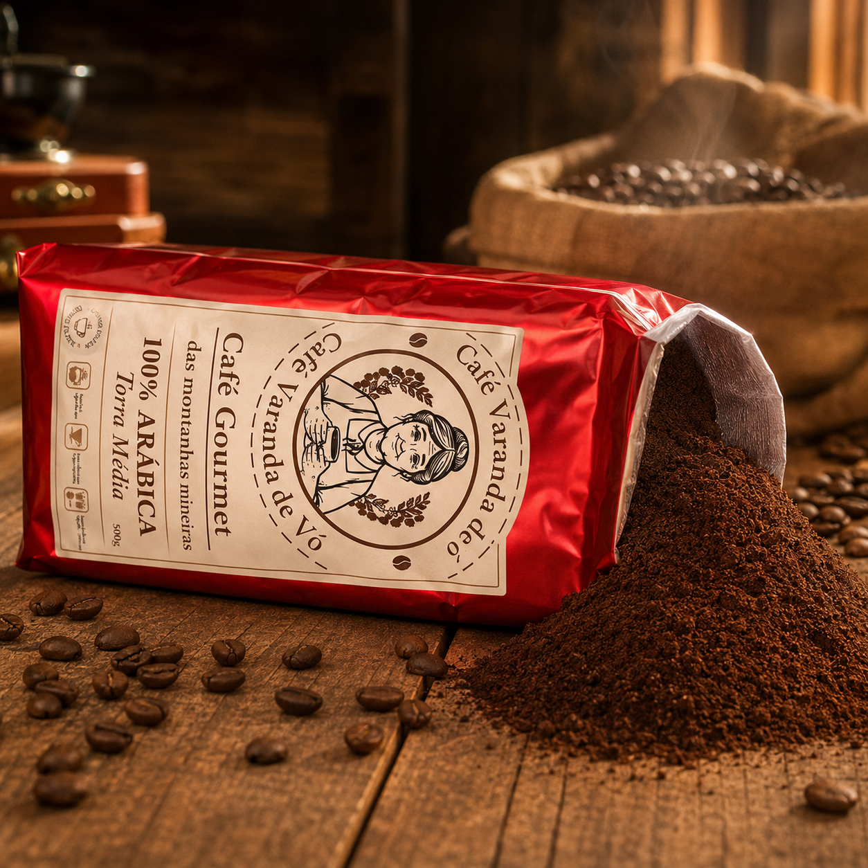 Café Varanda de Vó pronto para o preparo